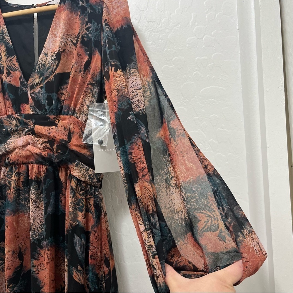 Chelsea28 Split Long Sleeve Tiered Dress Size S - Picture 5 of 8